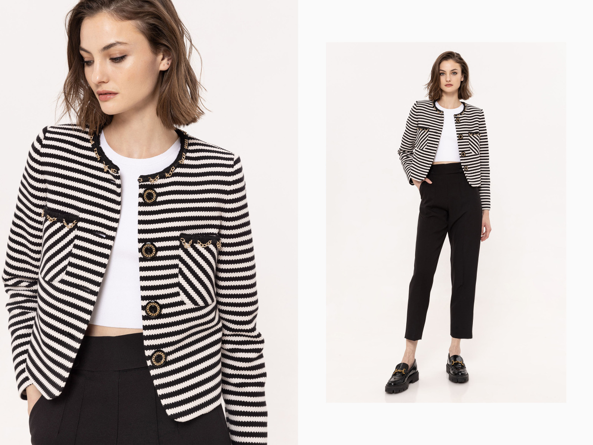 Striped cotton jacket