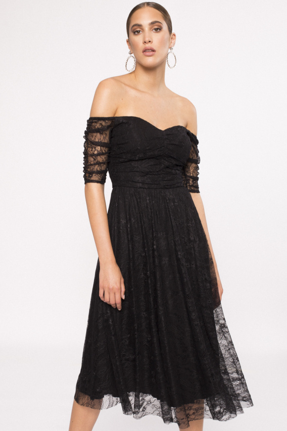 Off-shoulder lace dress