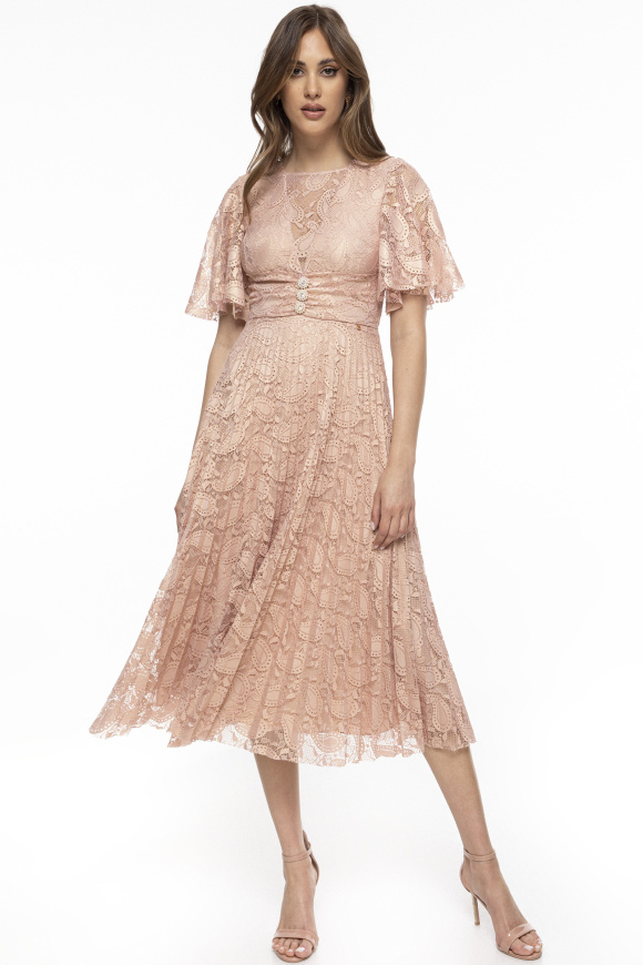 Pleated lace dress