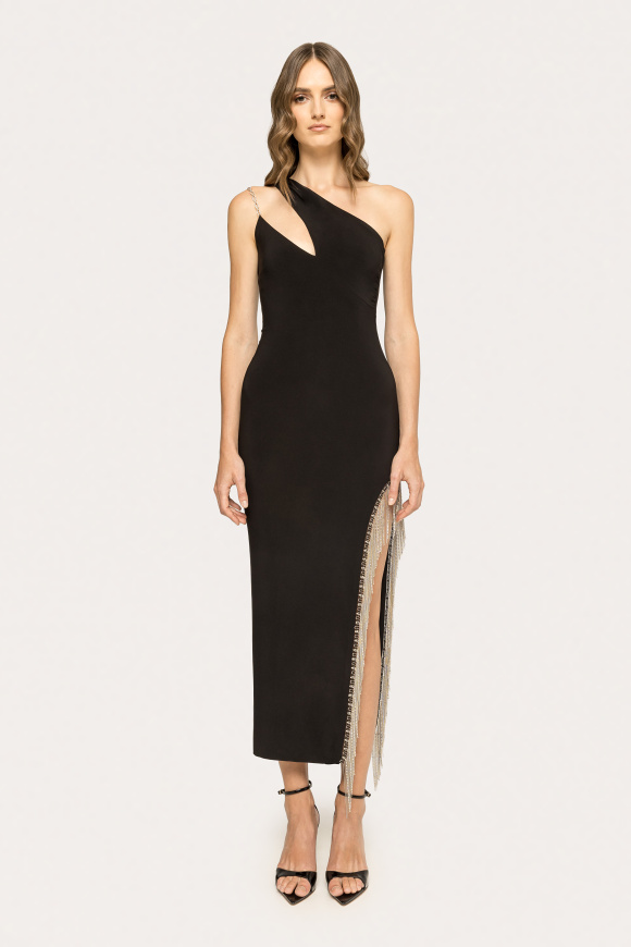 Crystal-embellished midi dress