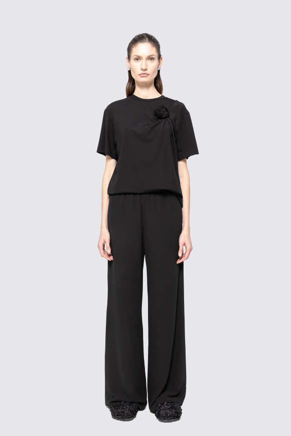 Mid-rise chiffon pants