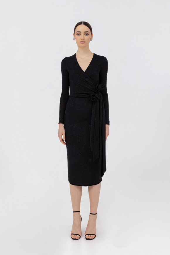 Floral-detail midi dress