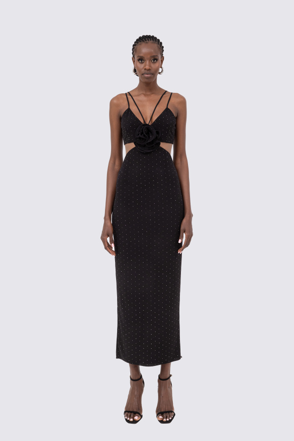 Crystal-embellished midi dress