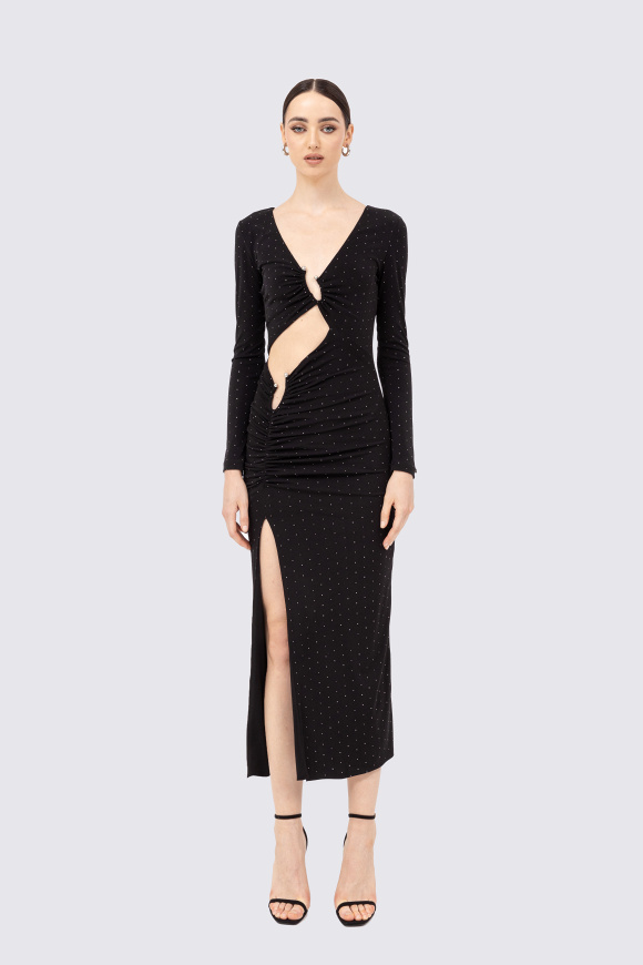 Crystal-embellished midi dress