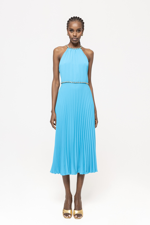 Pleated midi dress
