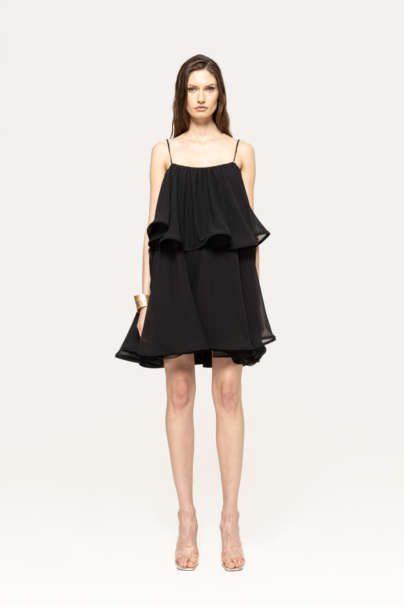 Ruffled chiffon mini dress