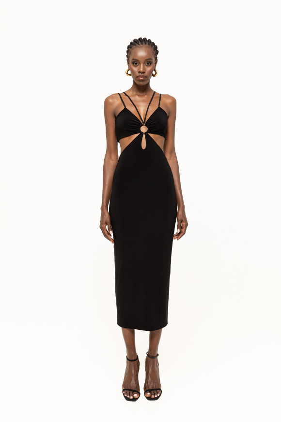 Cut-out detail midi dress