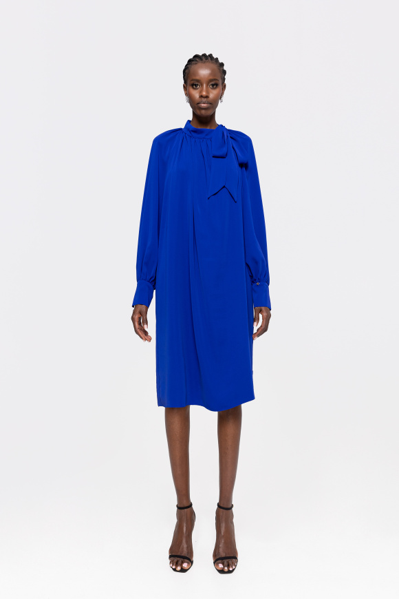 Scarf-detail midi dress