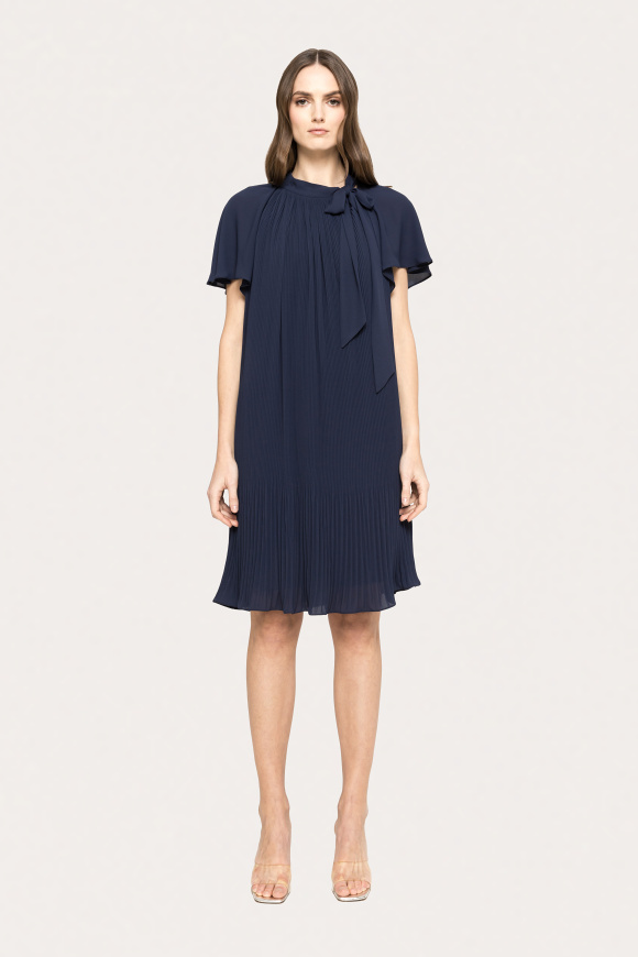 Pleated chiffon midi dress