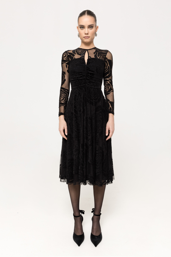 Glittered tulle midi dress