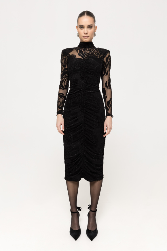 Glittered tulle midi dress