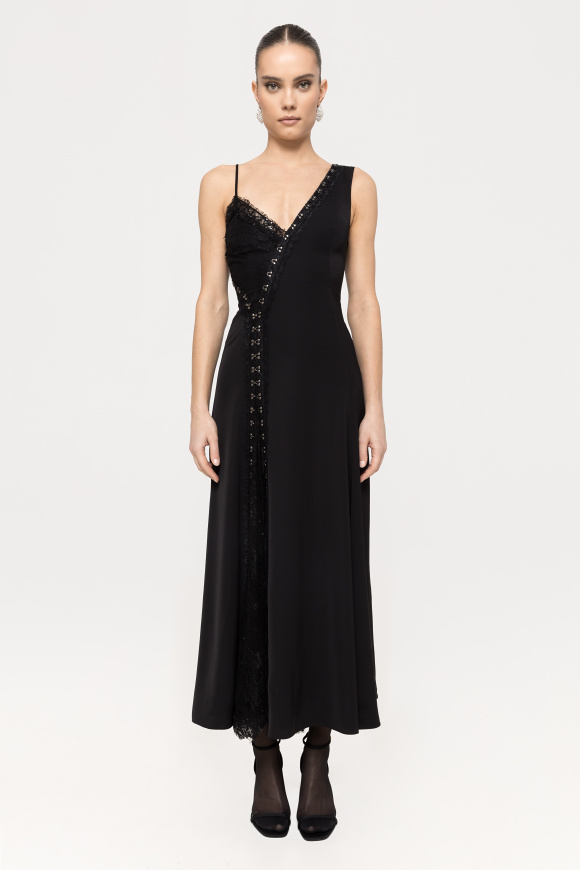 Lace insert maxi dress