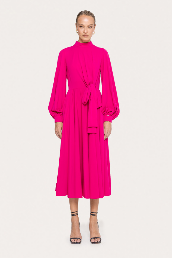 High-neck midi dress