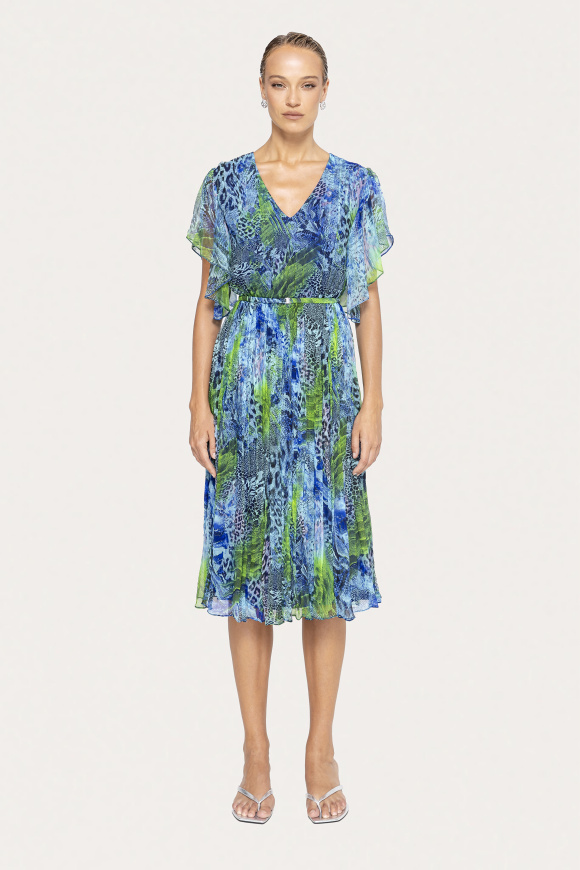 Printed silk midi dress