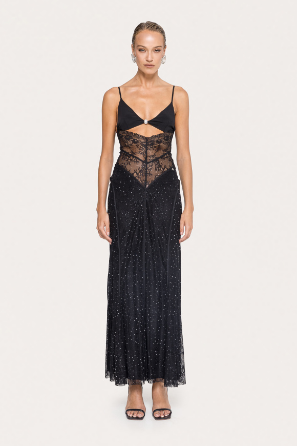 Rhinestone-embellished maxi dress