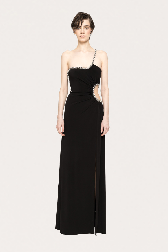 Crystal-detail jersey maxi dress