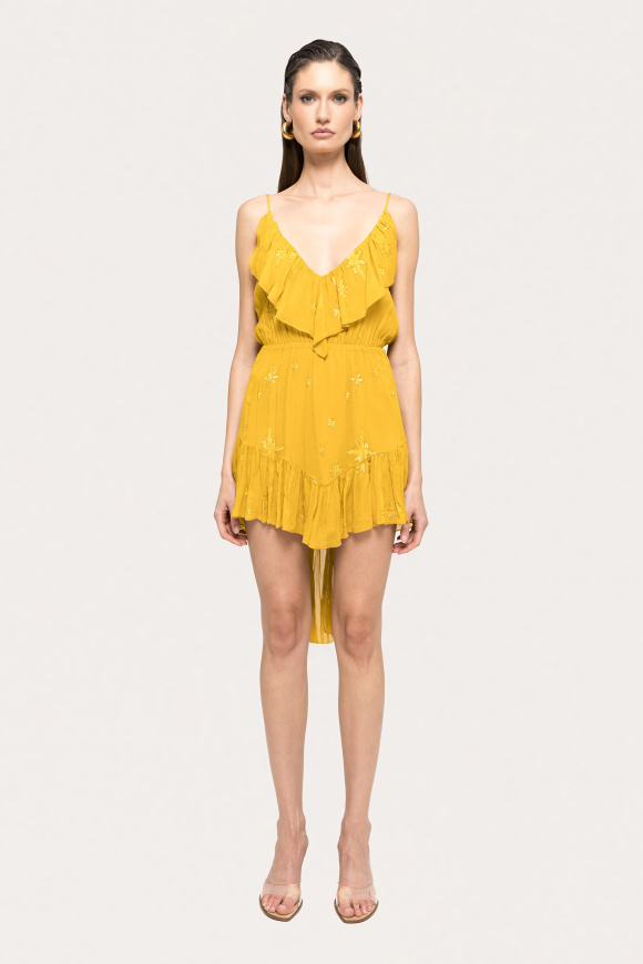 Backless silk mini dress