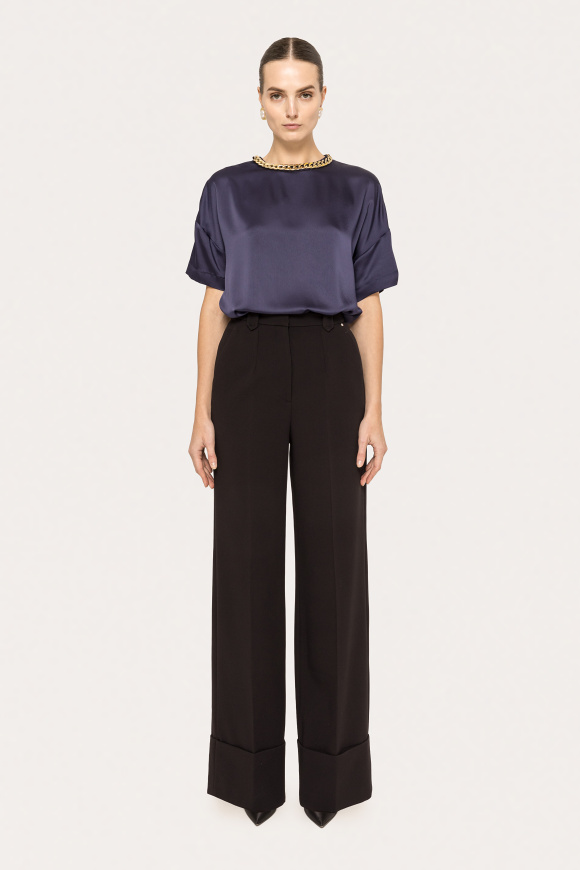 Chain detail satin top