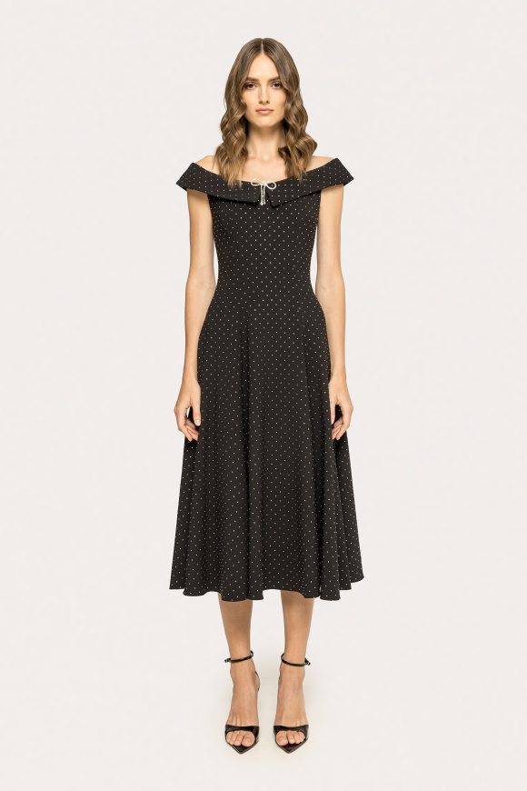 Rhinestone-embellished midi dress