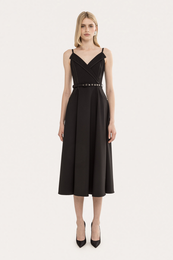 Belted midi dress