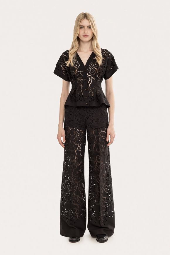 Floral-embroidered jacket