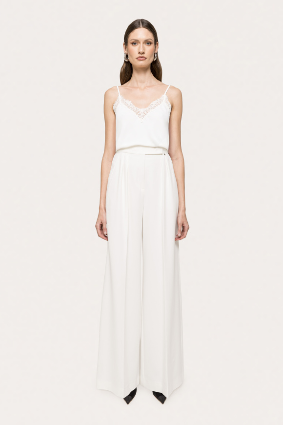 High-waisted wide-leg pants