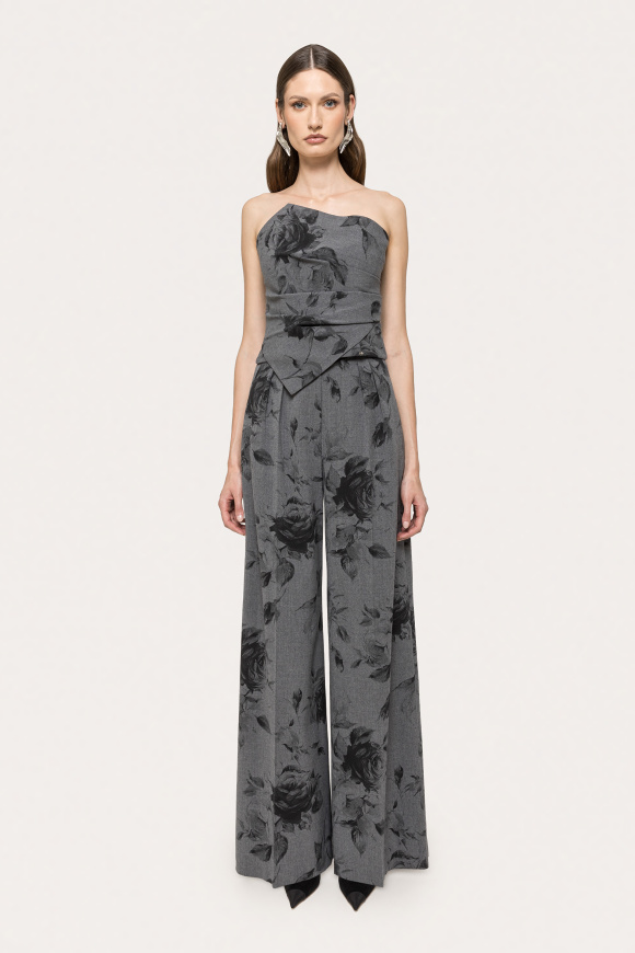 Floral-print sleeveless pants