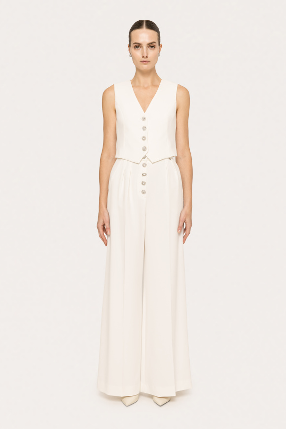 Crystal-detail sleeveless vest