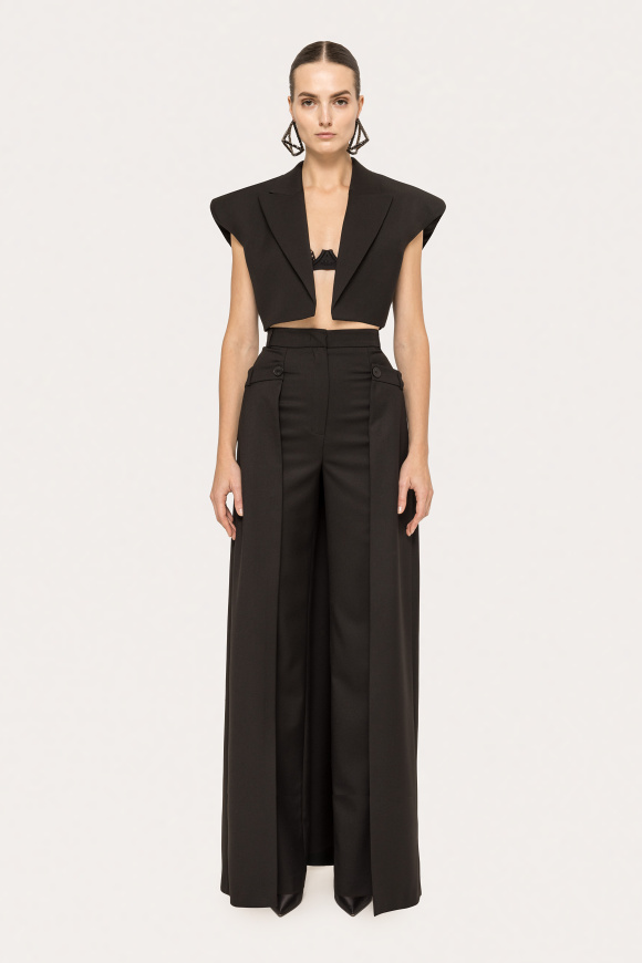 Detachable skirt wide-leg pants