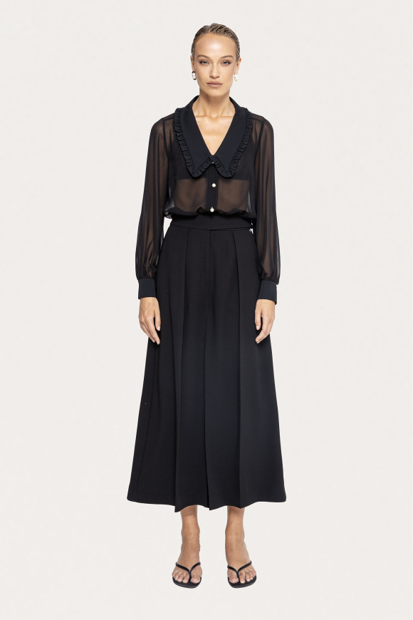 Pearl-detail chiffon shirt