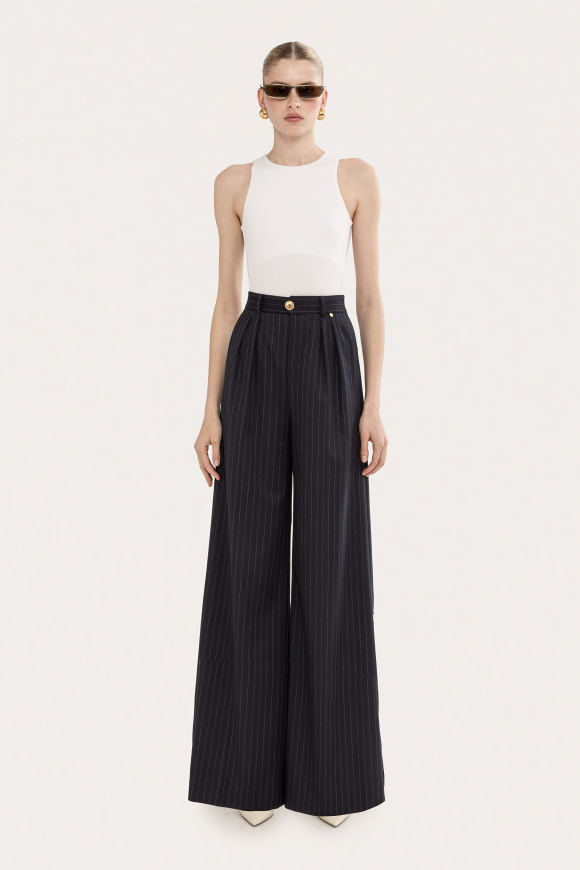 High-rise wide-leg pants