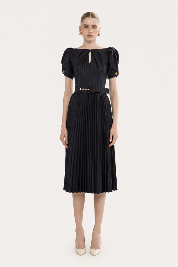 Pleated midi dress