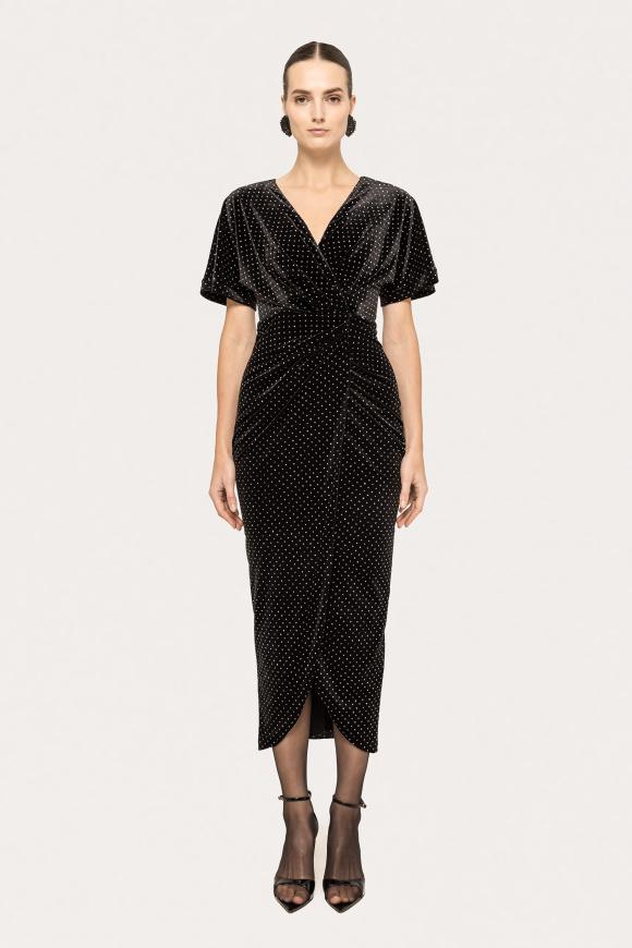 Glitter velvet midi dress