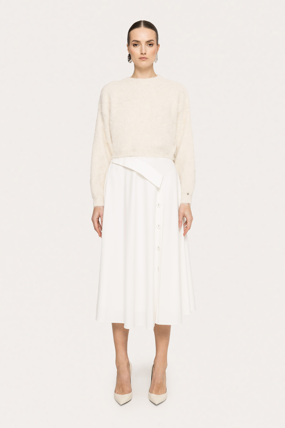 High-waisted midi skirt