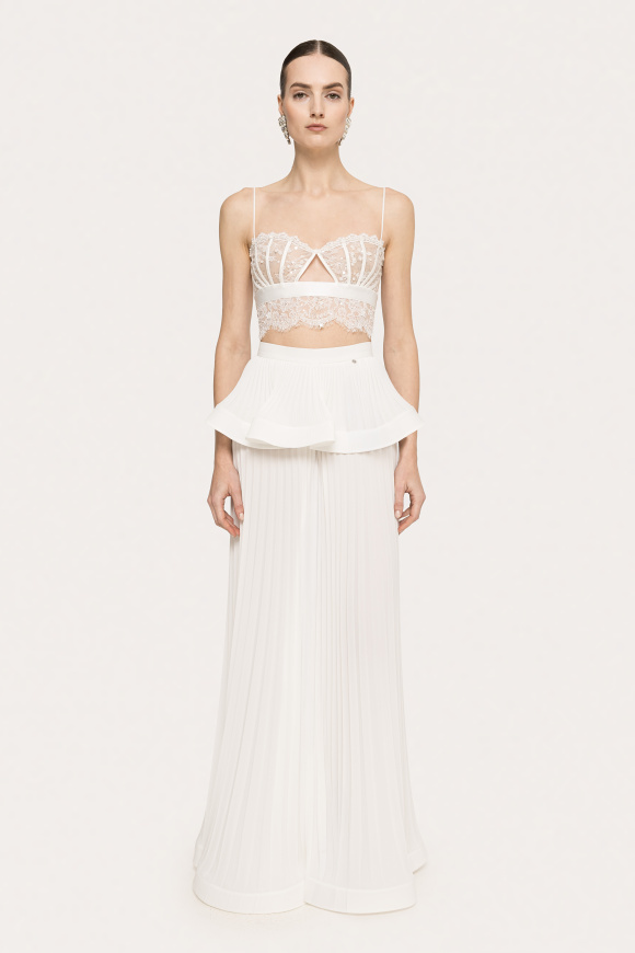 Sequin-detail lace top