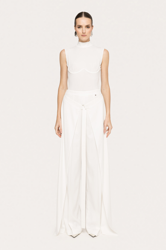 Layered wide-leg pants