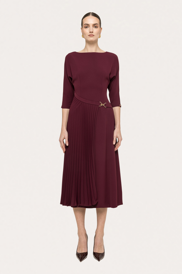 Pleat-detail midi dress