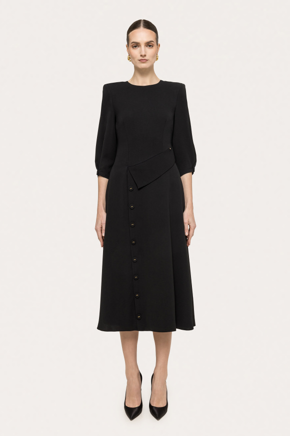 Button-detail midi dress