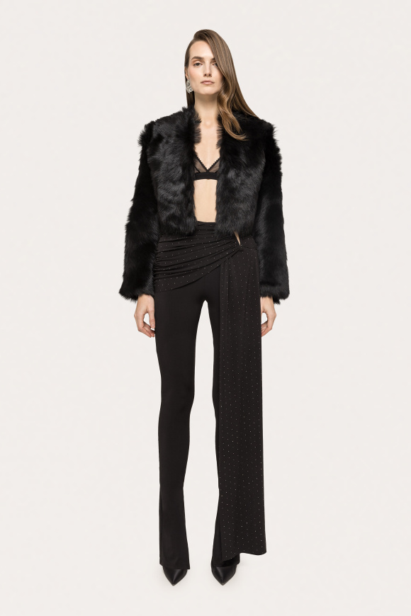 Cropped fur jacket