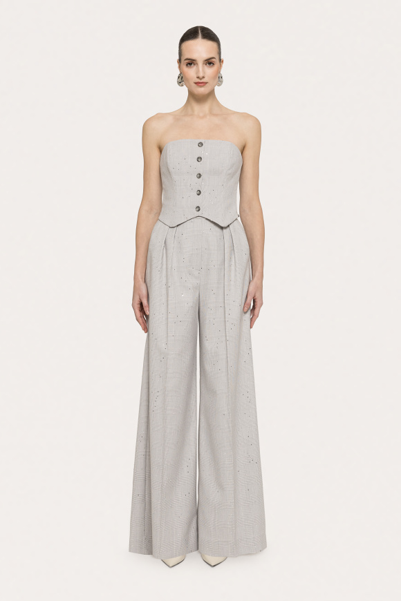 Embellished wide-leg pants