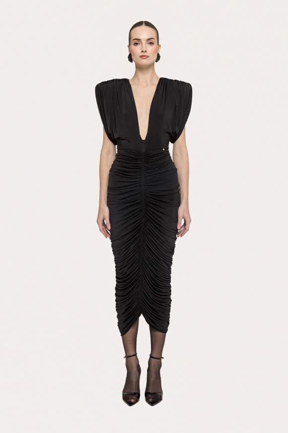 Ruched midi dress