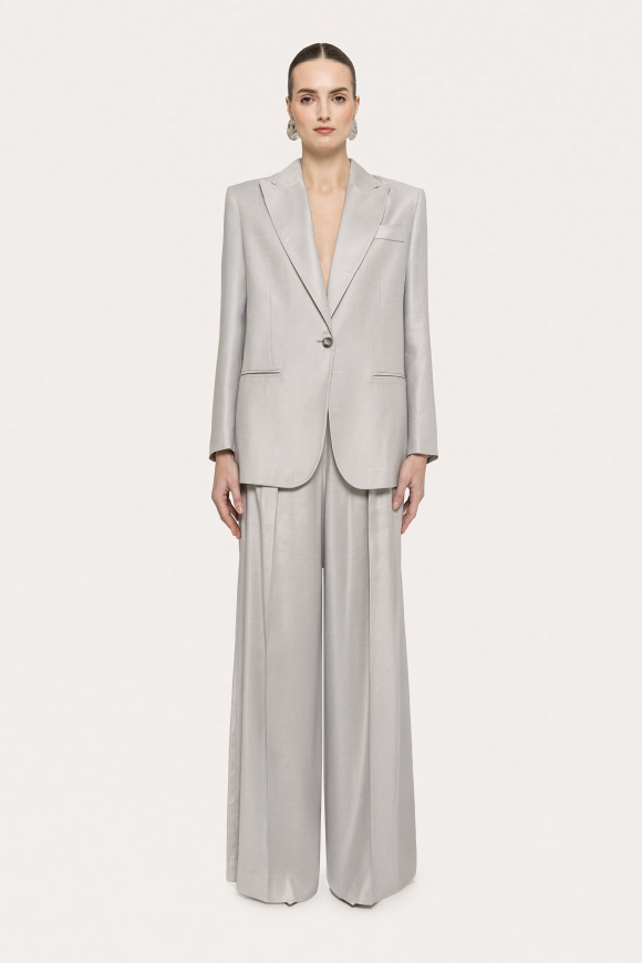 Single-breasted linen blazer