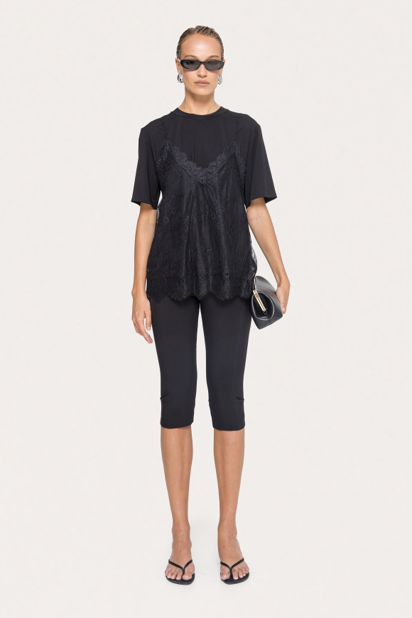 Lace-panel T-shirt