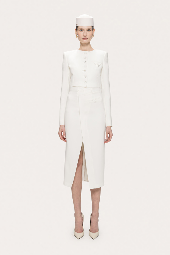 Tailored midi skirt