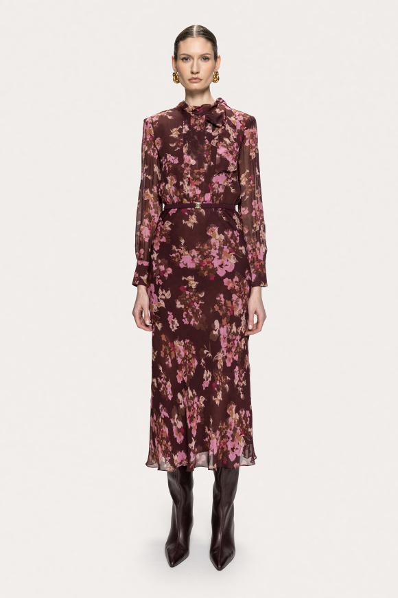 Floral printed viscose dress