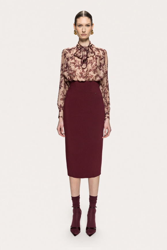High-rise midi skirt