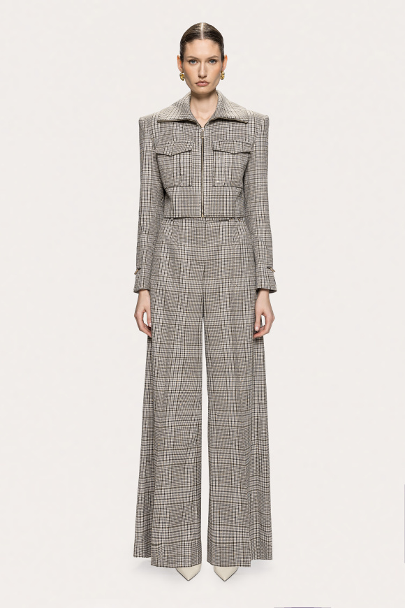 Checked cropped jacket