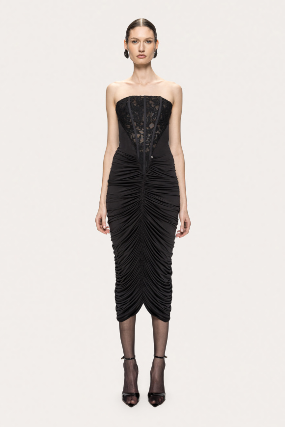 Ruched bodycon corset dress