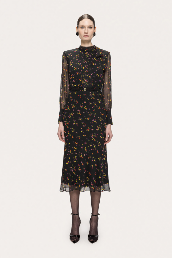 Floral silk midi dress