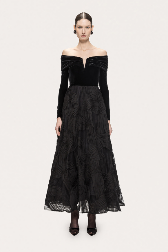 Velvet and tulle dress